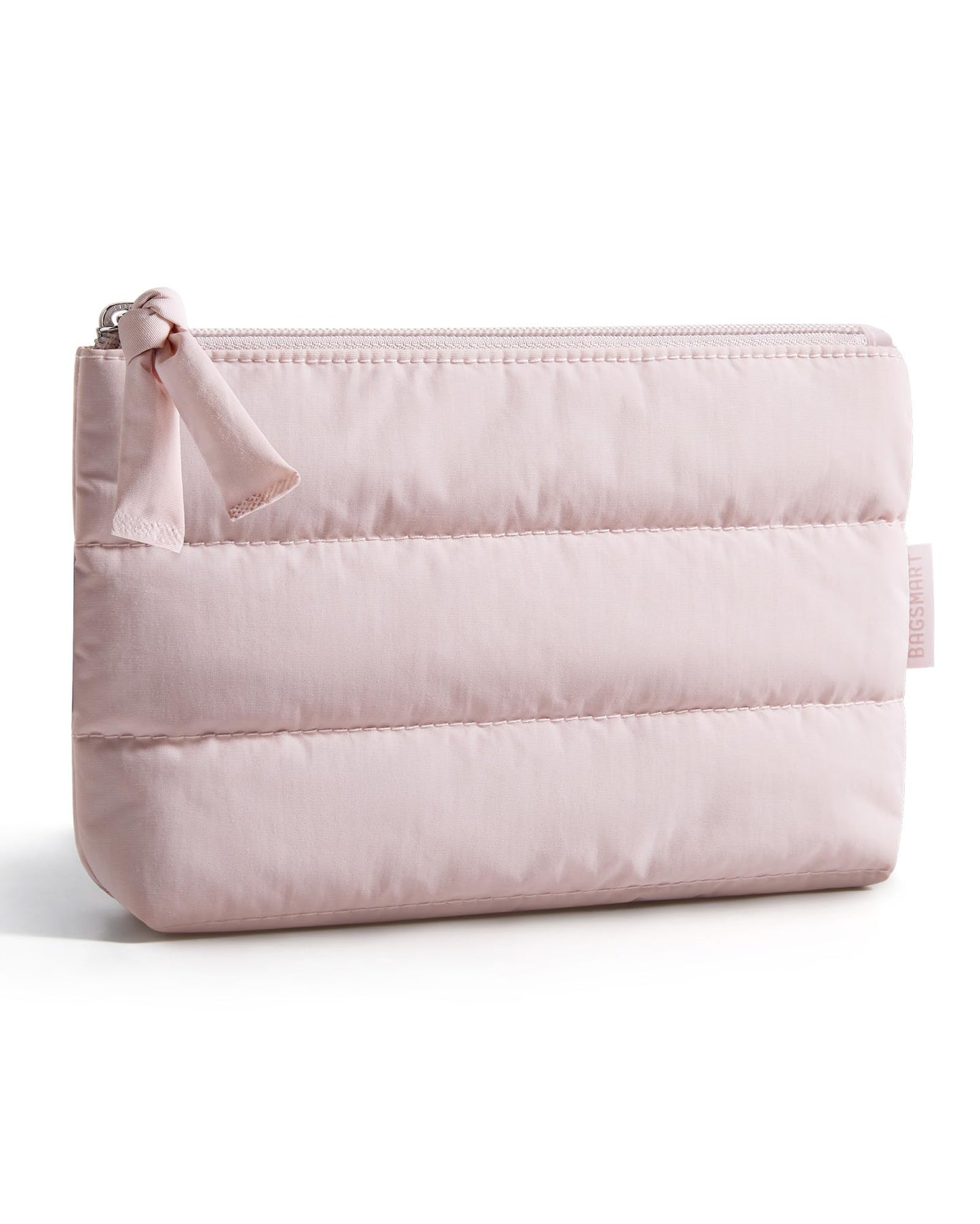 BAGSMART Small Makeup Bag, Machine Washable Puffy Cosmetic Pouch, Pink Beauty and Personal Care BAGSMART