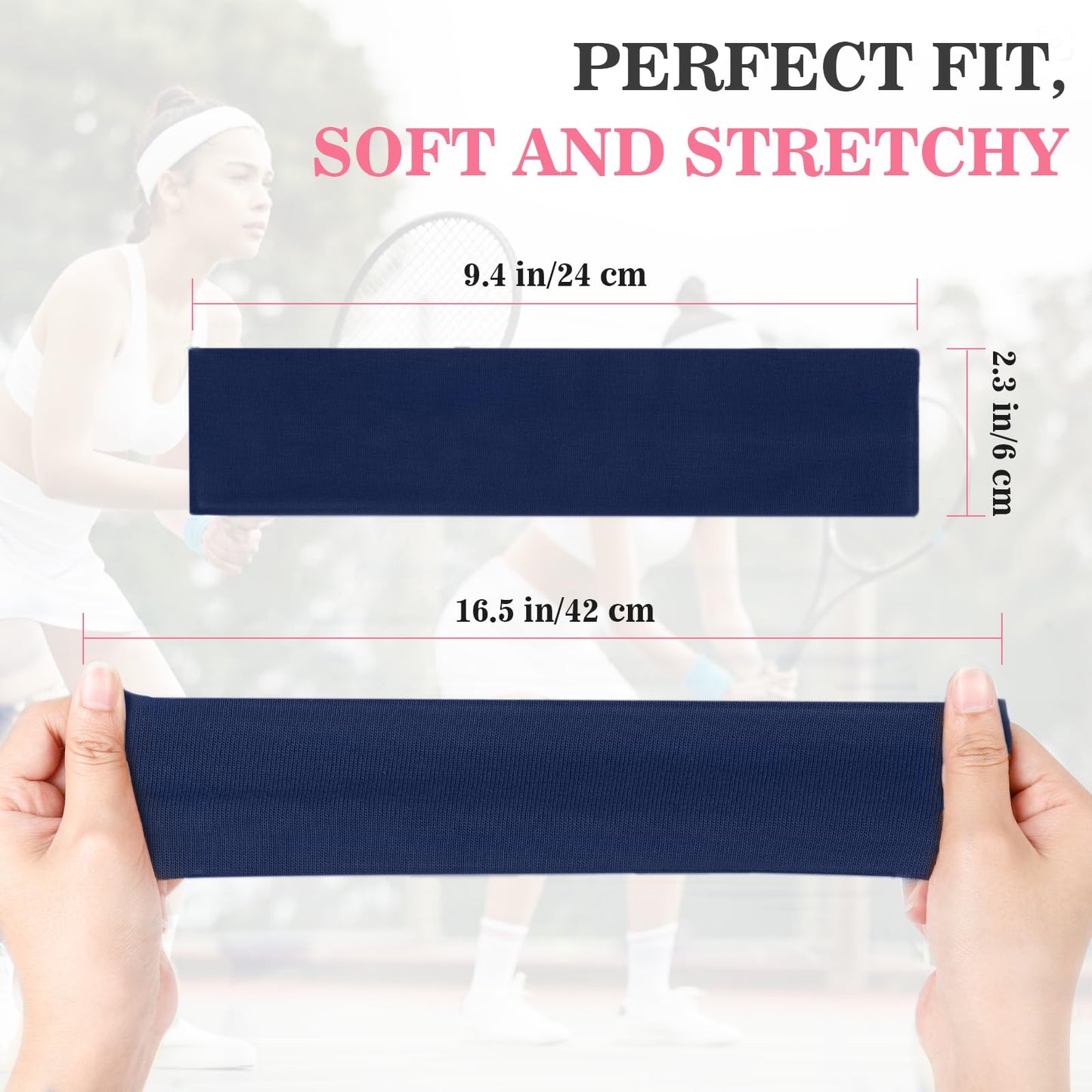 8 Pack Headbands for Women, Elastic Soft Hair Bands Non Slip Women's Fashion Headbands for Daily Workout Yoga Running (Multicolor) Beauty and Personal Care Tyfthui