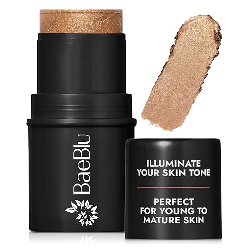 BaeBlu - Organic Cream Bronzer Stick - 100% Natural Vegan Cream Bronzer for Face, Multi-Use for Lips, Cheeks & Eyes, Buildable Shimmer, Gluten-Free