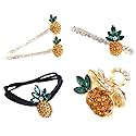 Set of 5 Fashion Rhinestone Hair Claw Creative pineapple Bobby Pin Headwear Hair Barrettes Clamps Hair Rope Accessories Hair Clips for Women