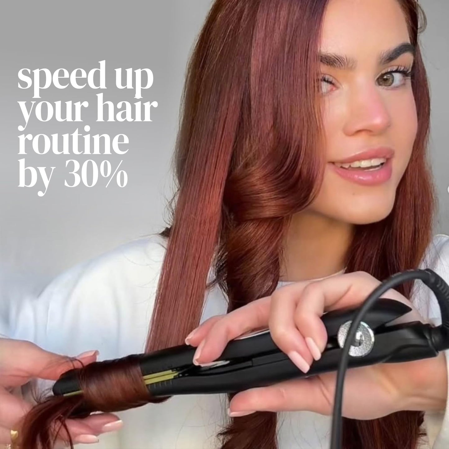 Vibrastrait Pro Vibrating Ceramic Tourmaline Ionic Flat Iron, 1-inch - Fast, Frizz-Free Ceramic Hair Straightener with Easy, Gentle Glide for Waves