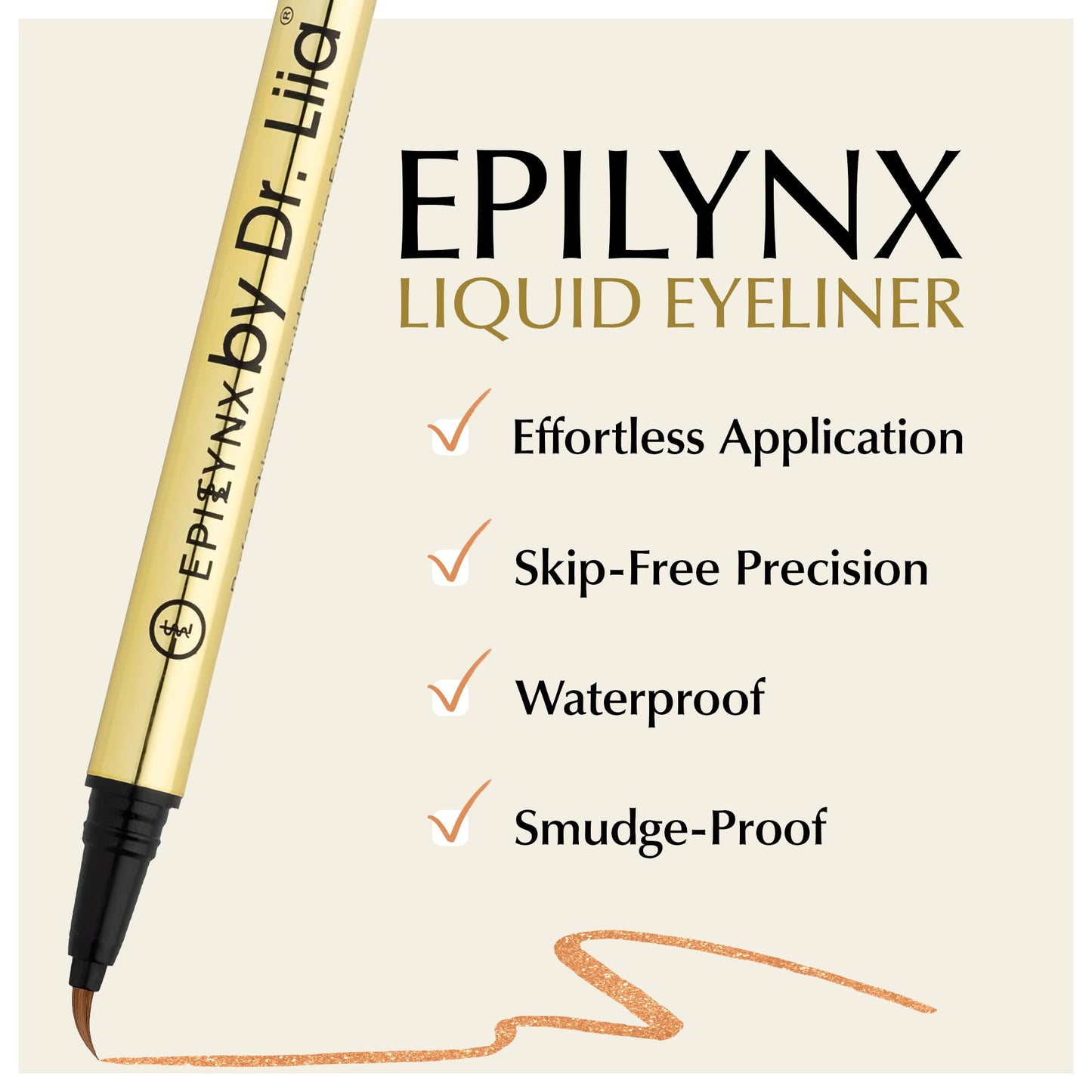 Liquid Eyeliner - Hypoallergenic Eyeliner with Fine Brush Tip, Long-Lasting Waterproof Eye Liner - Cruelty-Free, Vegan, Hypoallergenic, Gluten-Free