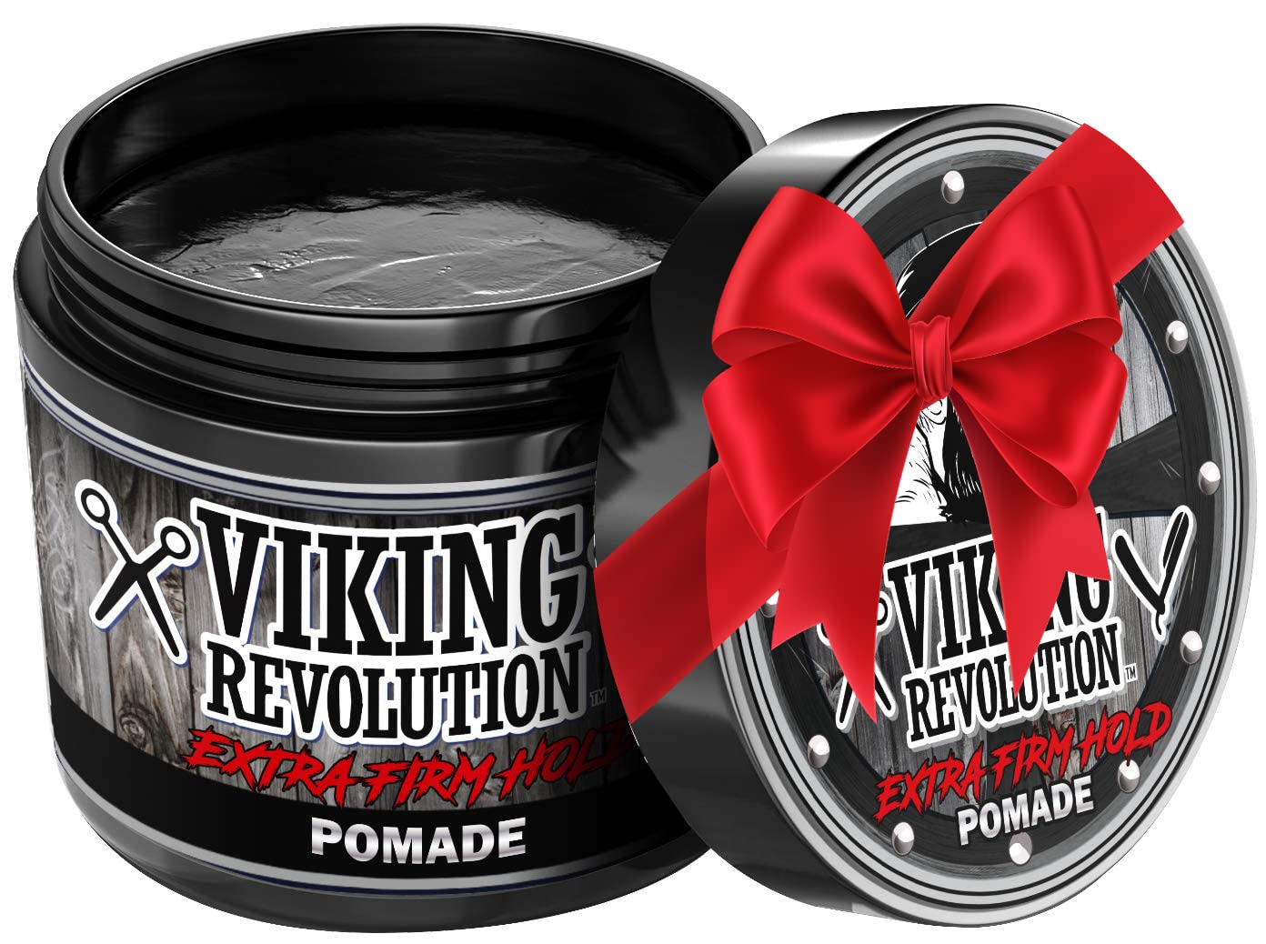 Viking Revolution Extreme Hold Pomade for Men - Style & Finish Your Hair - Extra Firm,Strong Hold & High Shine for Men’s Styling Support - Water Based