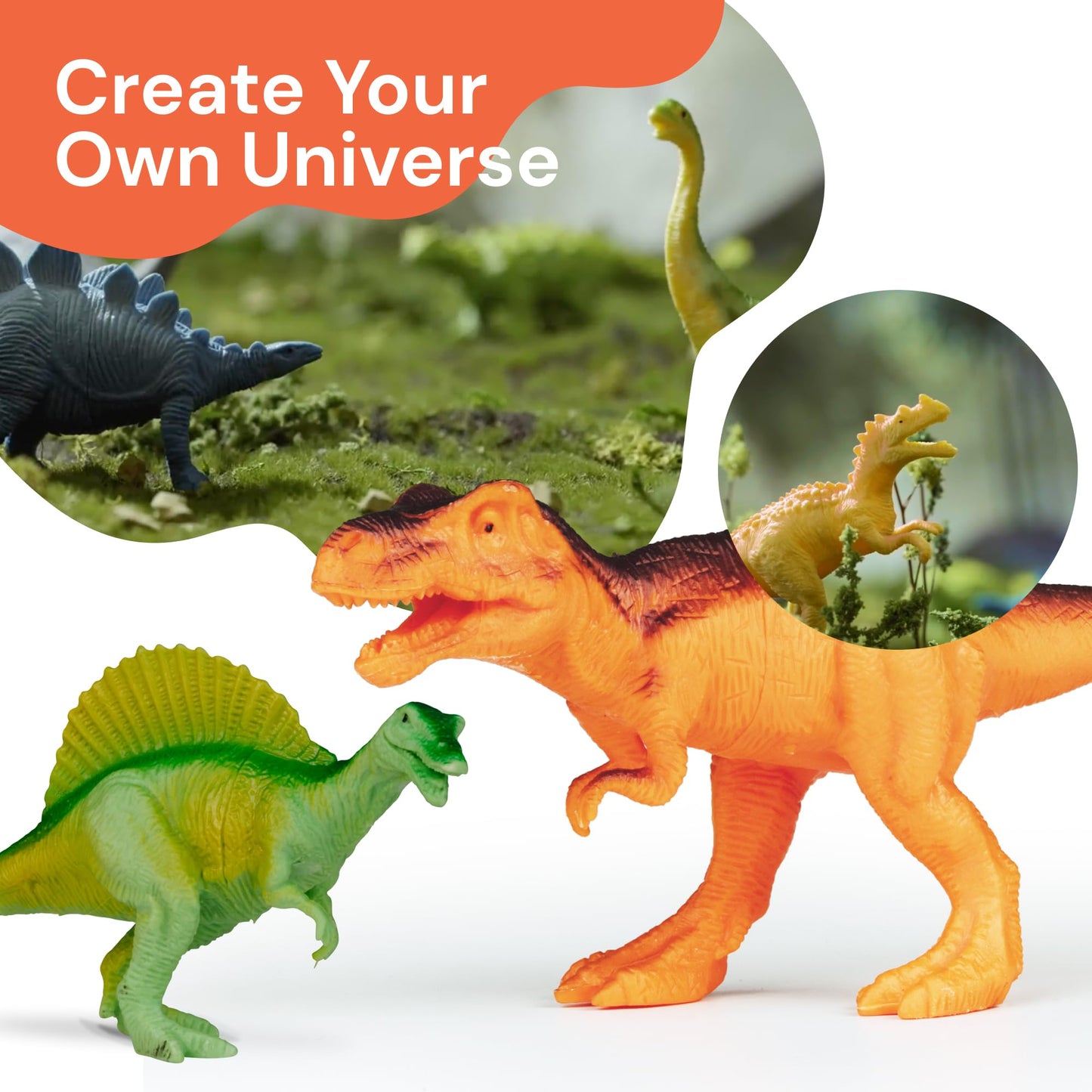 PLAYVIBE Dinosaur Toys for Kids – 12 Realistic Dino Figures with Metal Storage Box & Soft Spinosaurus, Toddler Toys for Boys & Girls Ages 3-7