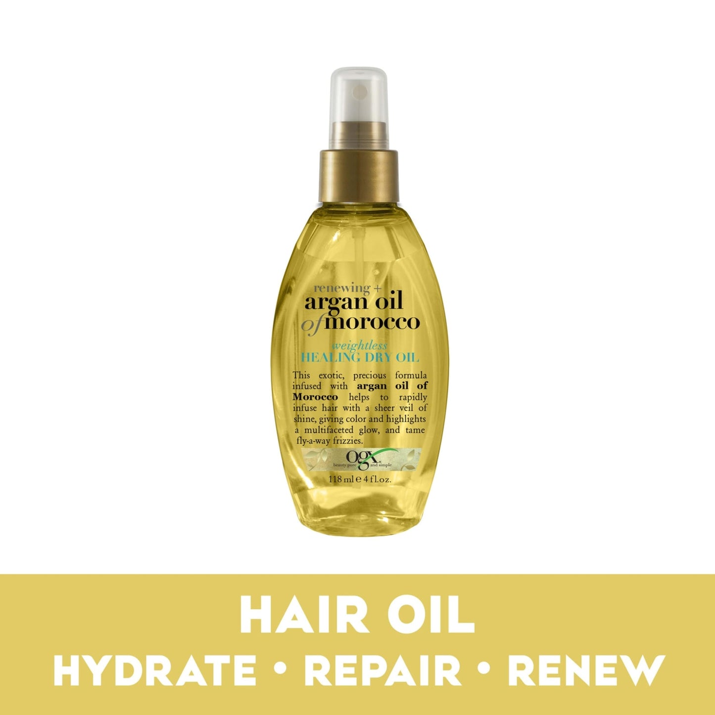 OGX Renewing + Argan Oil of Morocco Weightless Healing Dry Oil Spray, Lightweight Hair Oil Mist for Split Ends, Frizzy Hair and Flyaways Beauty and Personal Care OGX