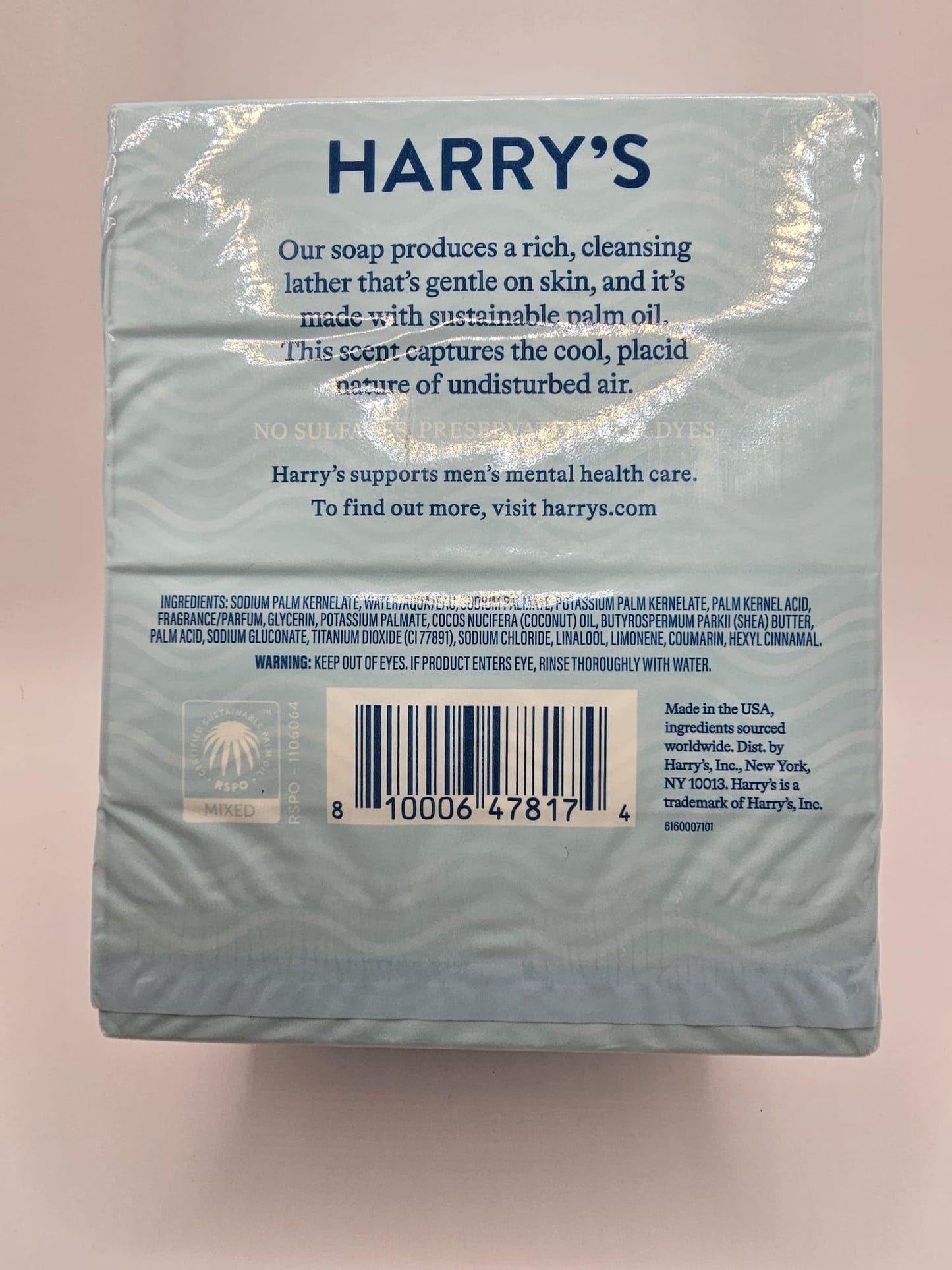 Harry's Wildlands Bar Soap, 4 Pack, 4 Oz Each, Blue