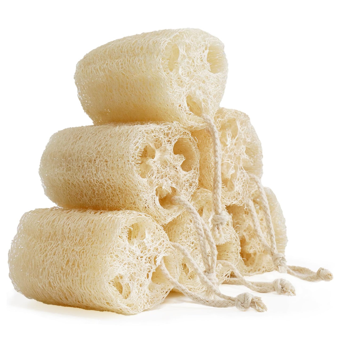 FRTIM Natural Loofah Sponge, Organic Bath Loofah Pack, Lufas Exfoliating Body Scrubber, Loofas Sponges Shower Loofah for Women and Men, Skin SPA