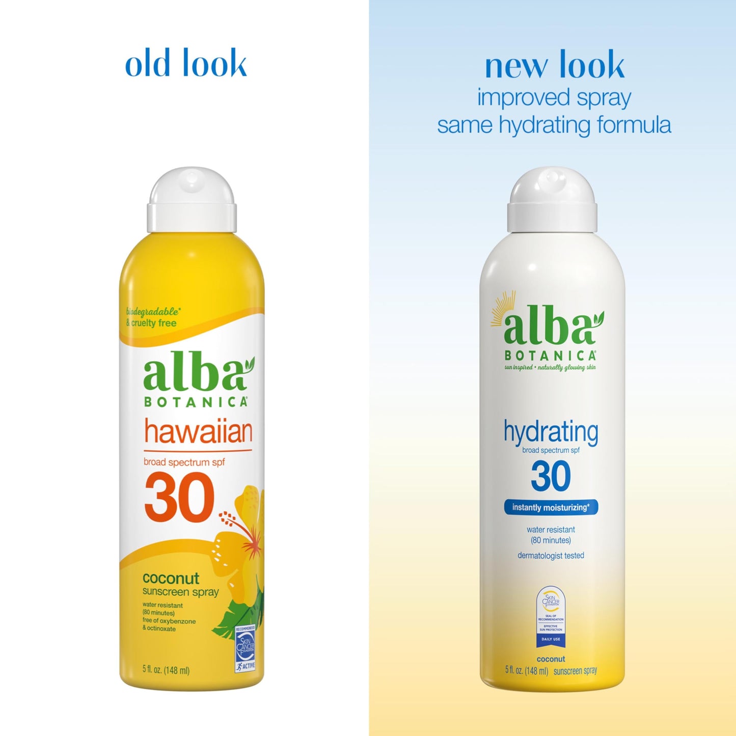 Alba Botanica Hydrating Sunscreen Spray, SPF 30 Broad Spectrum Protection, Instantly Moisturizing, Water Resistant (80 minutes), Hypoallergenic