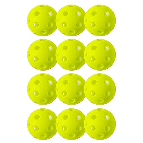 Franklin Sports X-26 Indoor Pickleballs - Indoor Court Balls - USA Pickleball (USAPA) Tournament Approved - 12 Pack Inside Balls - Lime Green