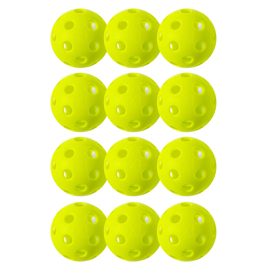 Franklin Sports X-26 Indoor Pickleballs - Indoor Court Balls - USA Pickleball (USAPA) Tournament Approved - 12 Pack Inside Balls - Lime Green