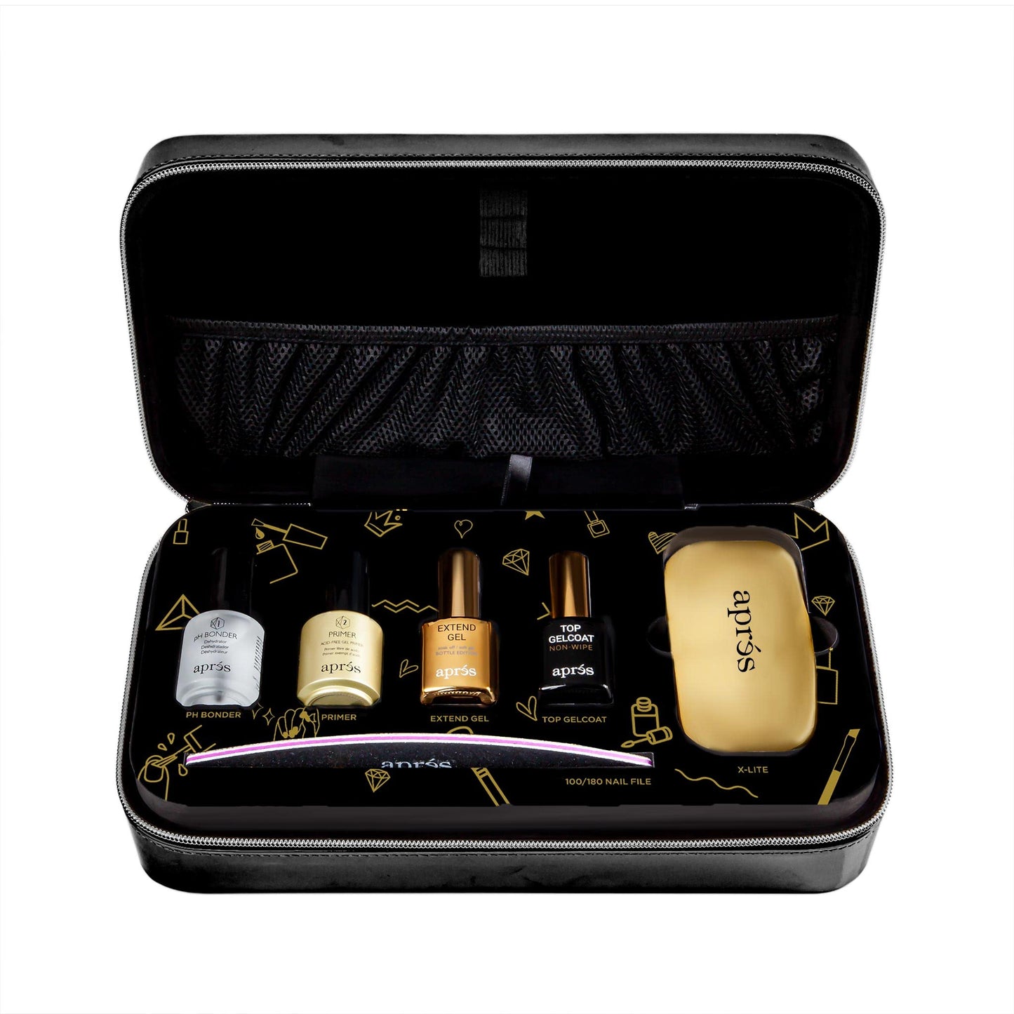 Apres Nail Gel-X Nail Extension Kit & Natural Round Short Box of Tips | Bundle Set | 500 Gel-X Tips | Premium Quality | 10 Sizes 0-9 | No Size 00