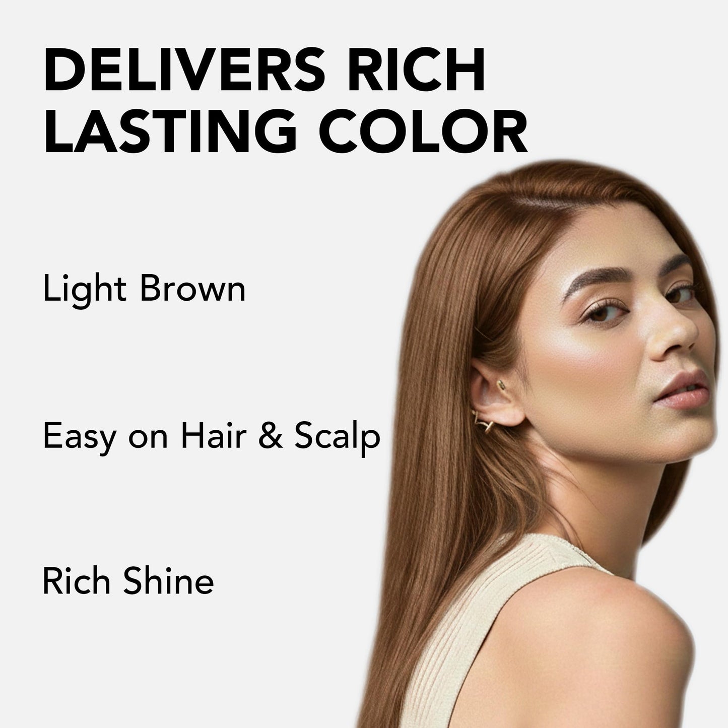 Motions Xpress Permanent Hair Color Shampoo Light Brown - 5 Minute Color, Gray Coverage, Ammonia Free, Deep Shine Hair Dye Shampoo, 0.84 Oz
