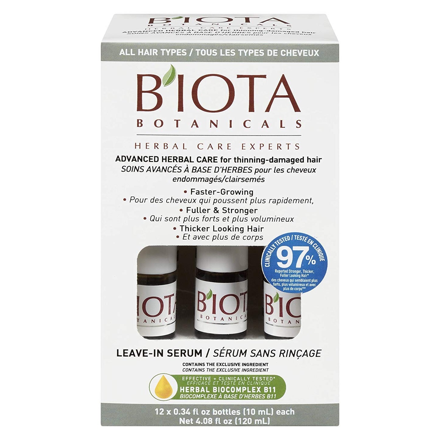 BIOTA BOTANICALS ADVANCED HERBAL CARE LEAVE-IN SERUM,12 count ,0.34 oz.