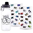Disney 100 Years of Wonder Twist Spout Plastic Water Bottle Jug and Sticker Set For Personalizing | Holds 32 Ounces
