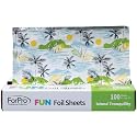 ForPro FUN Island Tranquility 9" Foil Sheets, Aluminum Hair Foils for Color Application and Highlighting Services, Food Safe, Pop-Up Dispenser, 9” W x