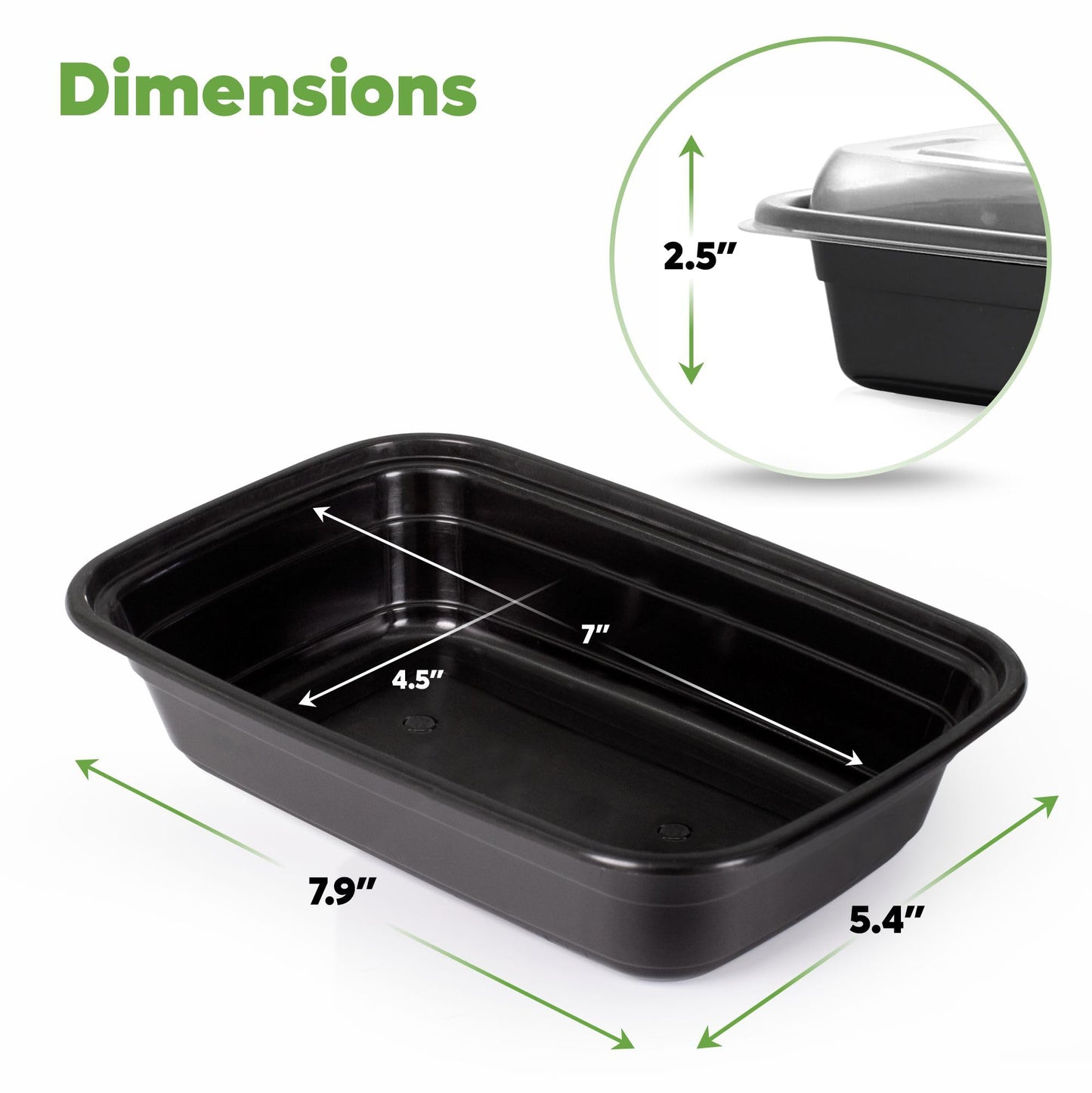 GUSTO [24 oz - 50 Count 1-Compartment Meal Prep Containers with Lids - Reusable, Microwaveable, Dishwasher & Freezer Safe, BPA-Free Food Storage…