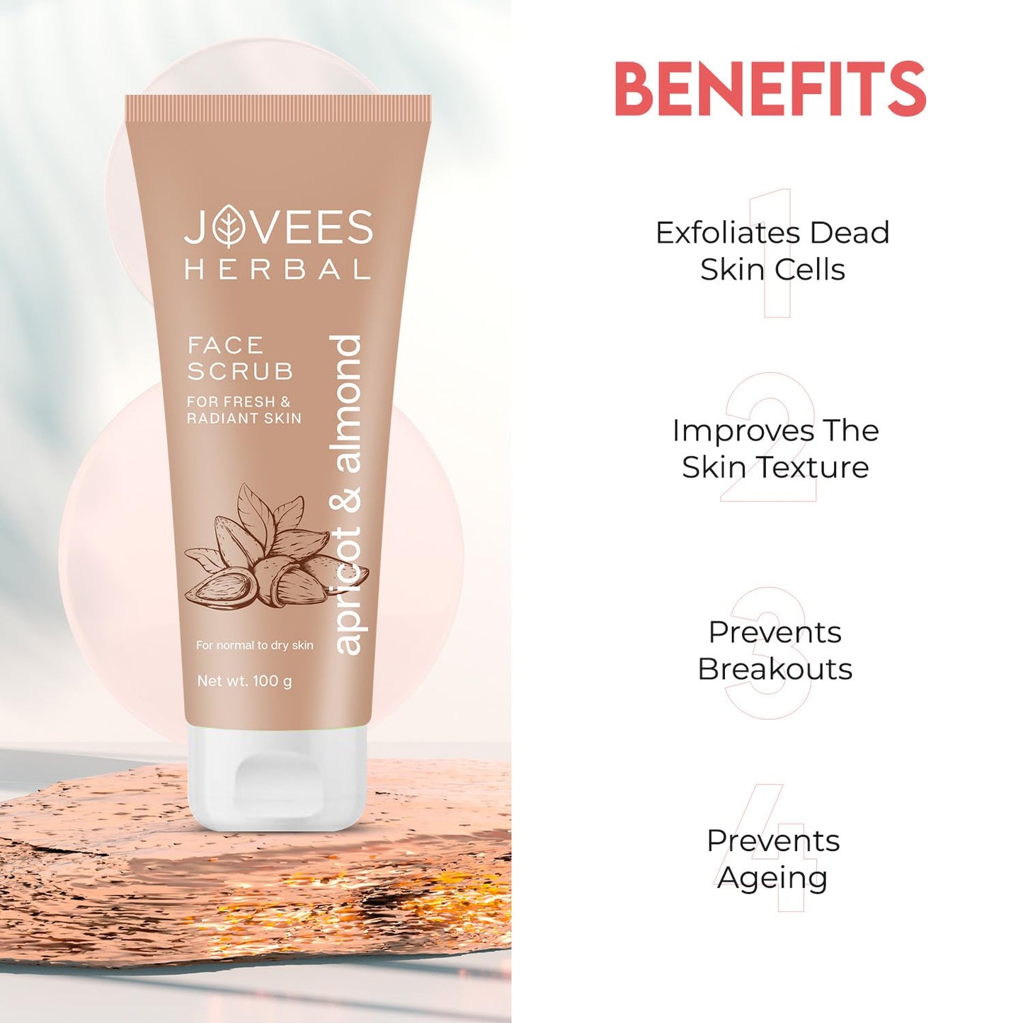 Jovees Facial Scrub - Apricot & Almond - 100gms