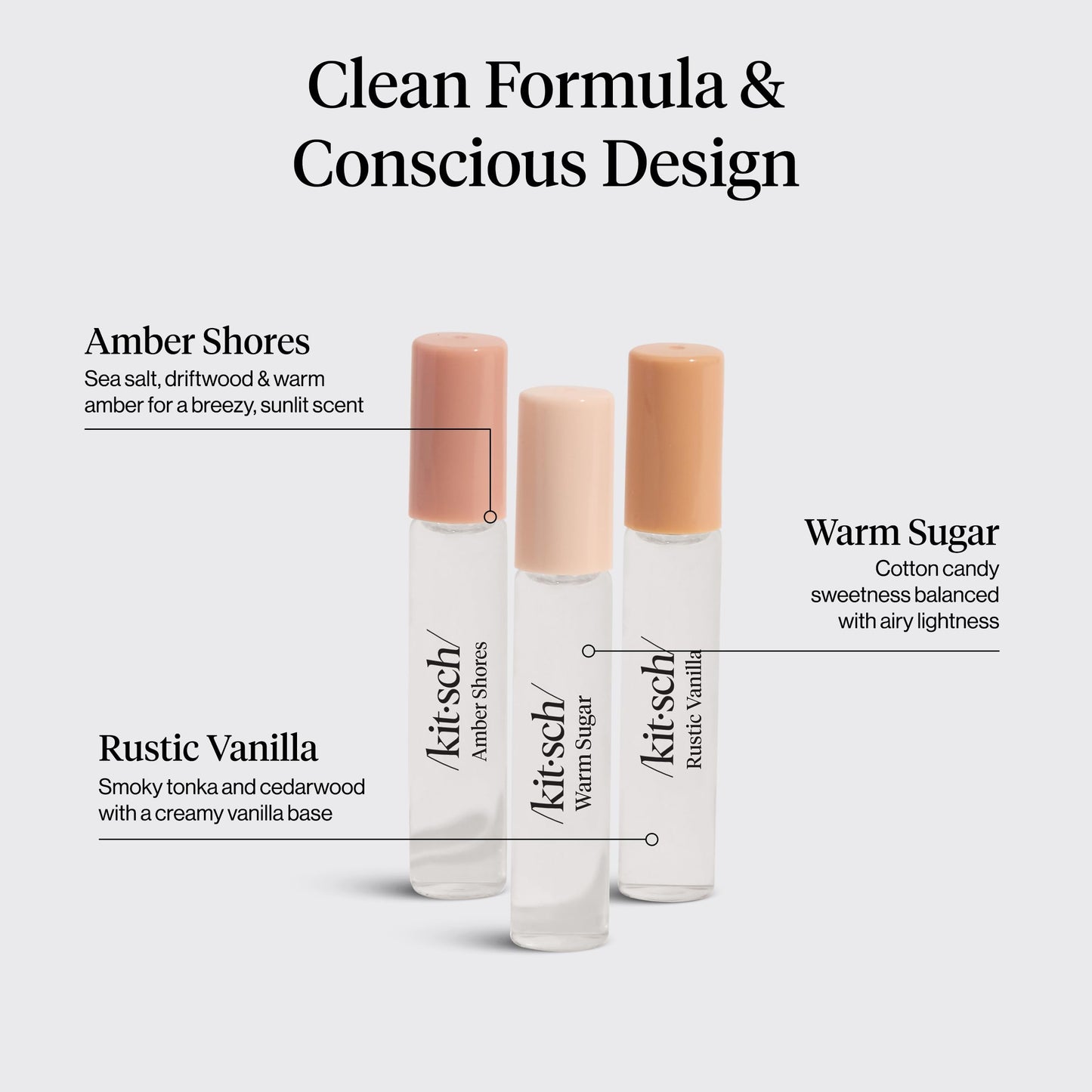 Kitsch Hair Perfume for Women - Trio Set | Clean, Deodorizing & Patented Odor-Eliminating Technology Hair Spray & Body Mist - Freshen Hair, Pillows