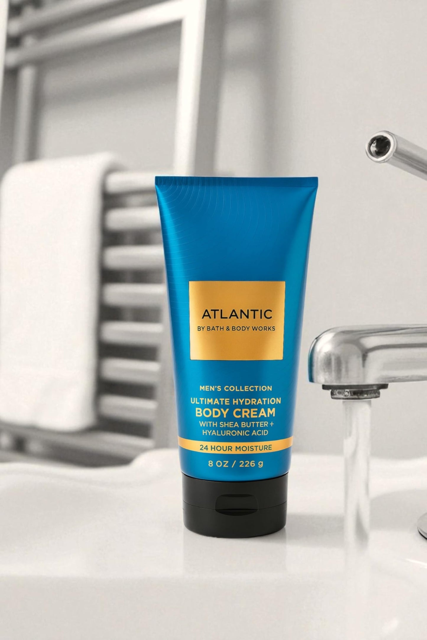 Bath & Body Works Men’s Atlantic Ultimate Hydration Body Cream, 8 oz / 226 g - Aloe, Shea Butter, Cocoa Butter, 24-Hour Moisture