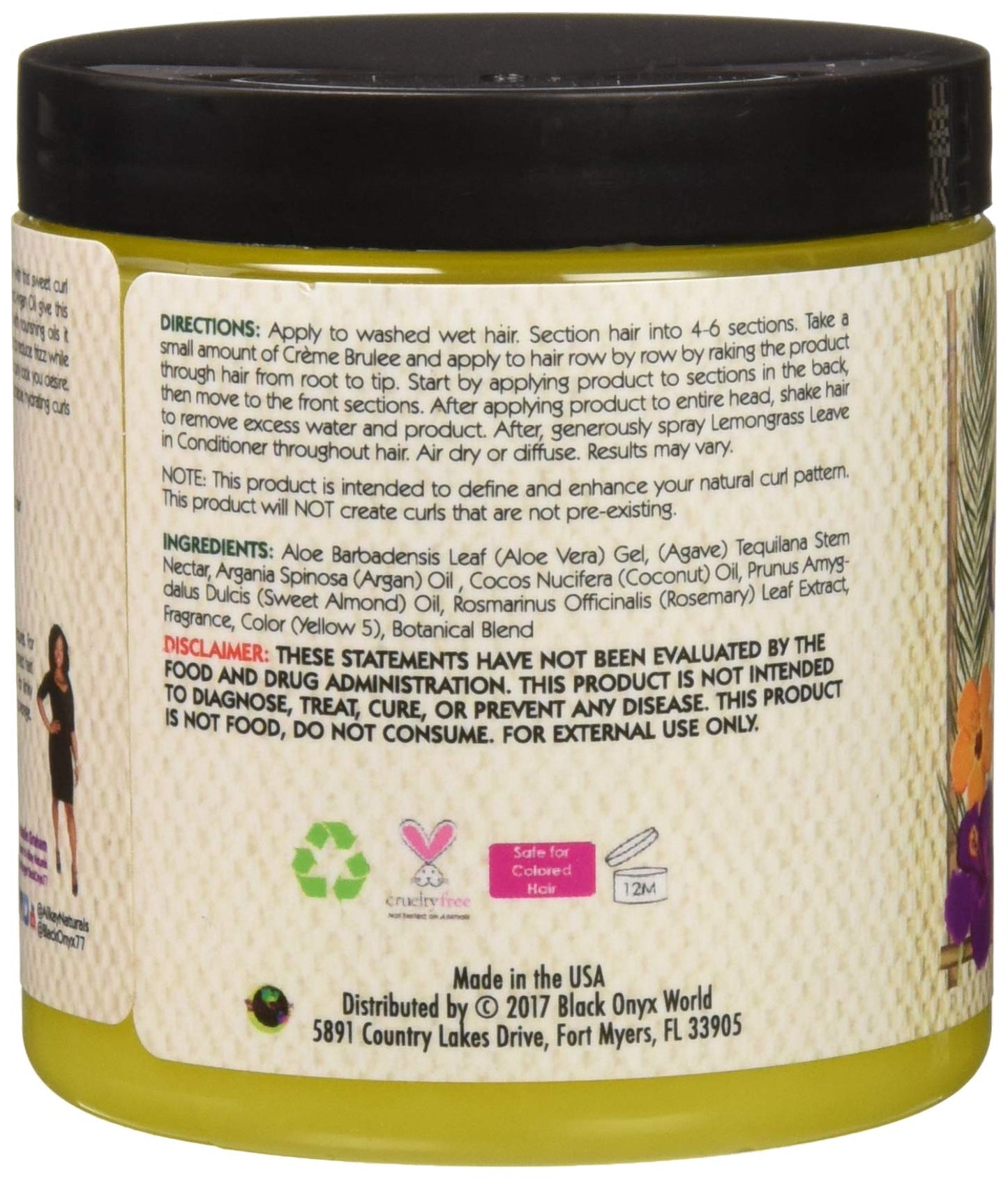 Alikay Naturals Creme Brulee Curling Delight Natural Aloe Vera, Argan Oil & Agave Nectar 8 Ounce