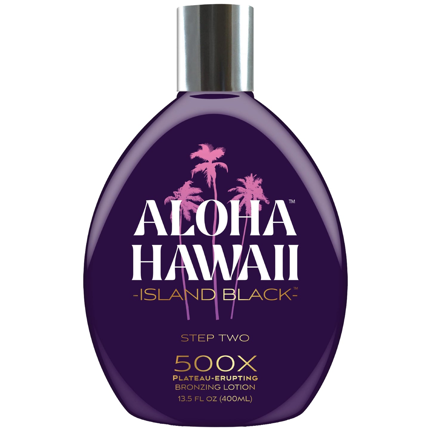 Aloha Hawaii Island Black Tanning Lotion, 500X Plateau-Erupting Bronzer with Copper Peptides, Hyaluronic Acid & Ceramides, 13.5 Fl Oz