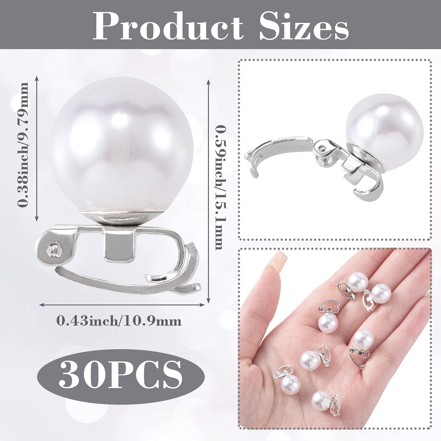 Isslly 30PCS Mini Pearl Hair Clips for Women, White Pearl Hair Pins, Cute Hair Barrettes, Elegant Head Decorations for Girls, Brides for Daily Use