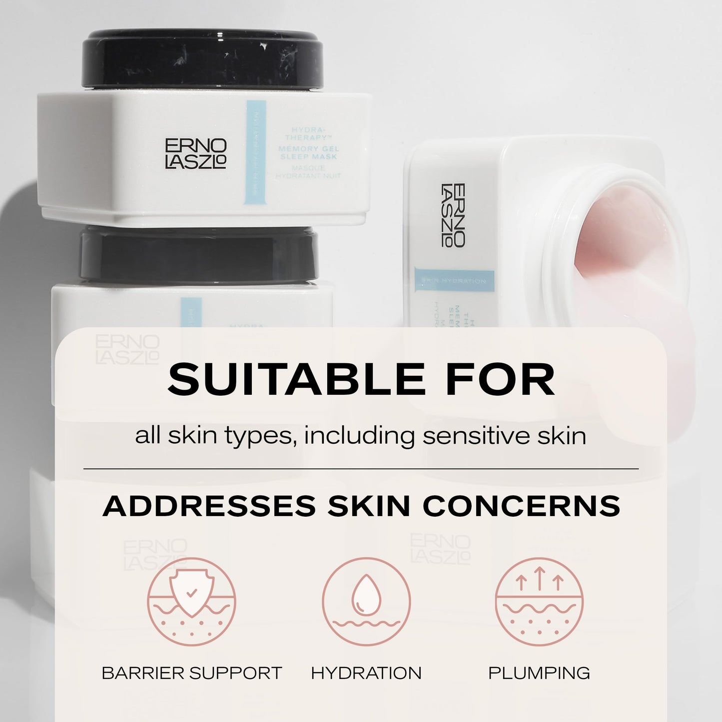 Erno Laszlo Hydra-Therapy Memory Gel Sleep Mask, Overnight Hydration, Leave-on Face Mask with Antioxidants and Vitamin E for Smooth and Elastic Skin