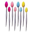 Lip Scrub Brush,Lip Scrubber Exfoliator,Double-Sided Silicone Lip Exfoliating Tool for Men Women Lip Lightening,Lip Exfoliator Scrubber Tool for Dark