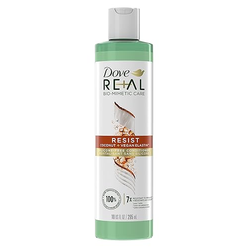 Dove RE+AL Bio-Mimetic Care Conditioner For Breakage-Prone Hair Resist Silicone-Free Conditioner With Coconut + Vegan Elastin 10oz