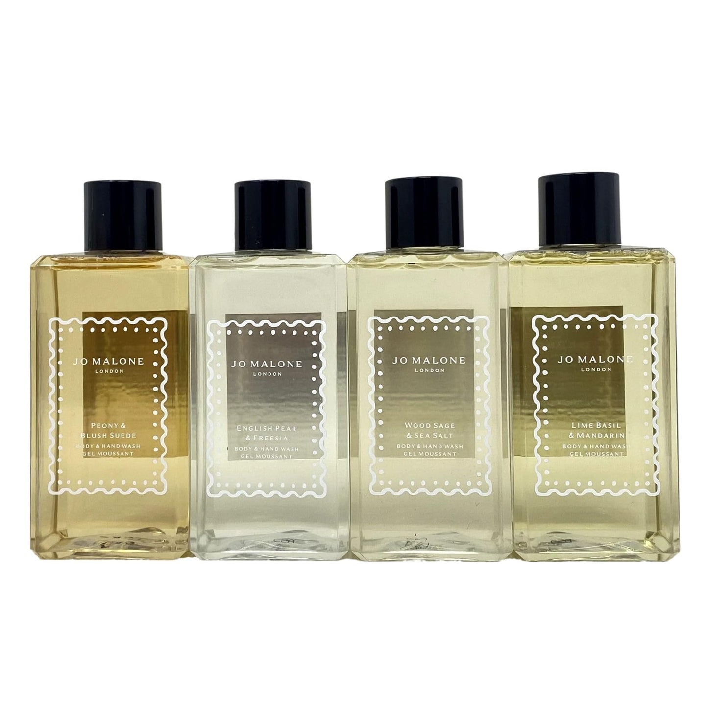 Jo Malone LONDON Hand and Body Cleanser Collection: Four Fragrances - Peony and Blush Suede, Lime Basil and Mandarin, English Pear and Freesia, Wood