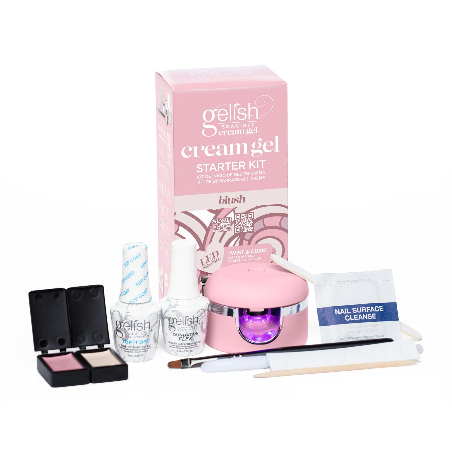 Gelish Cream Gel Soak-Off Solid Gel Polish with Brush Bundle - Blush Starter Kit Beauty & Personal Care Gelish
