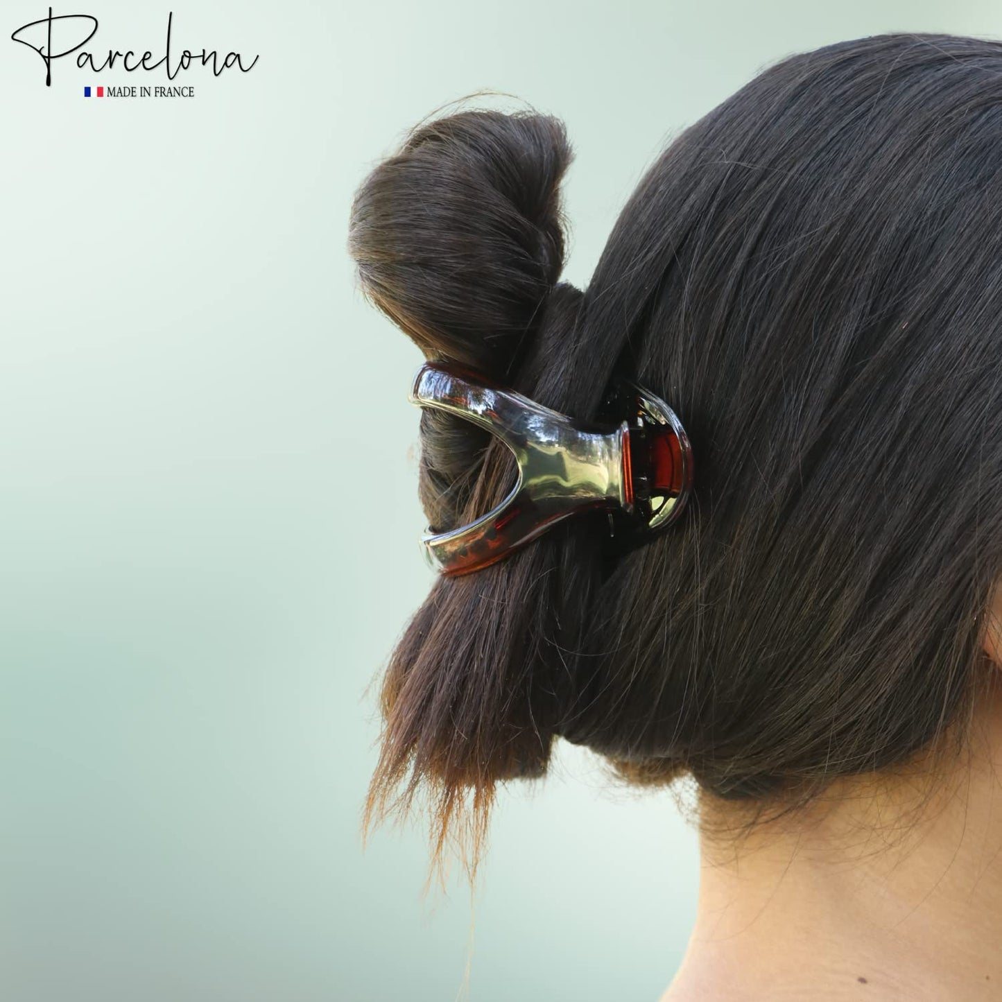 Parcelona French Wide Beak Celluloid Tortoise Shell Girls Side Slide-in Barrette Clip Strong Hold No Slip Grip Claw Hair Clip Clamp Clutcher Fashion