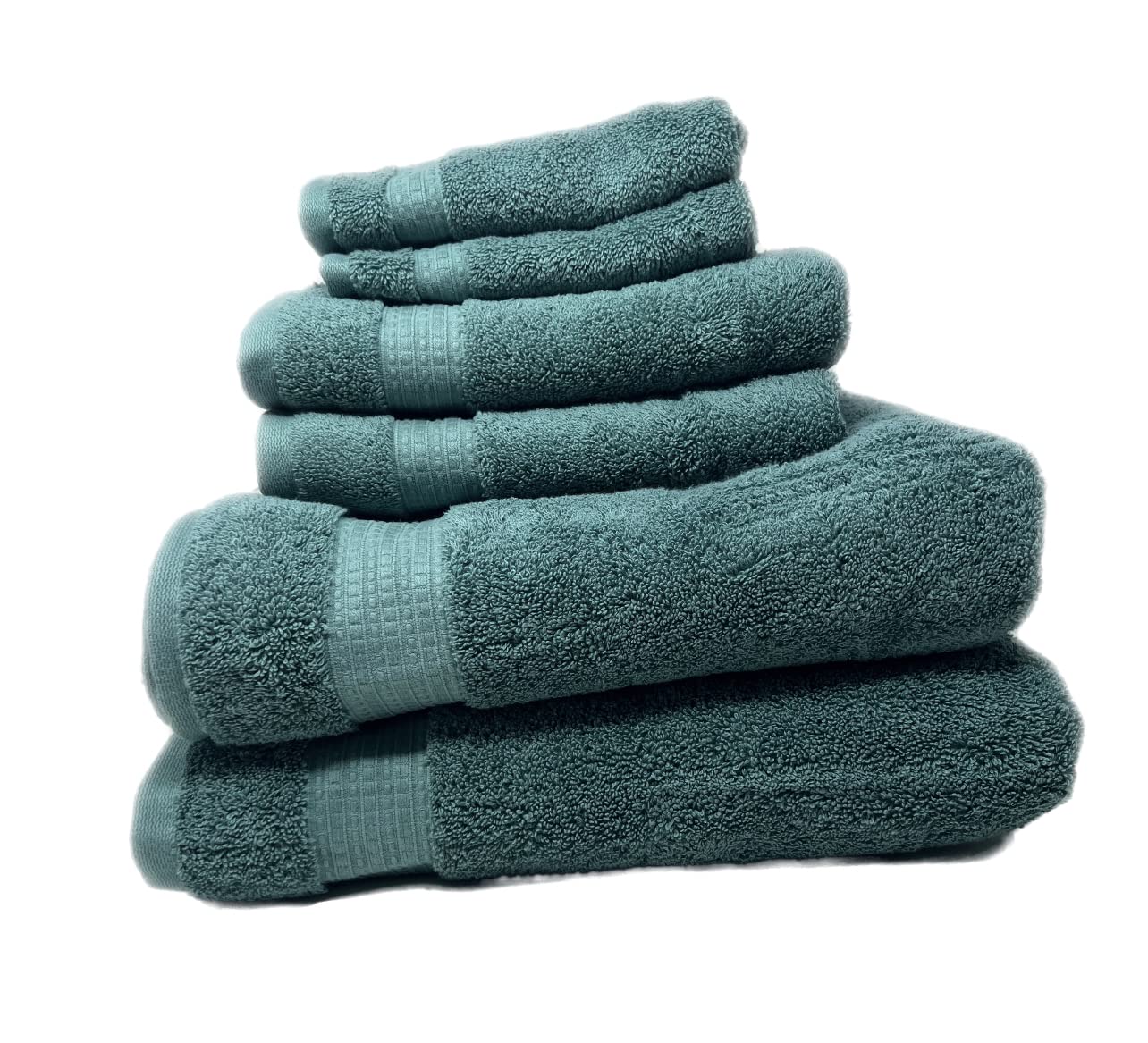 Purely Indulgent 100% HydroCotton | Includes: 2 Luxury Bath Towels, 2 Hand Towels & 2 Washcloths | Quality, Ultra Soft Towel Set | 6 Piece Set (Green)