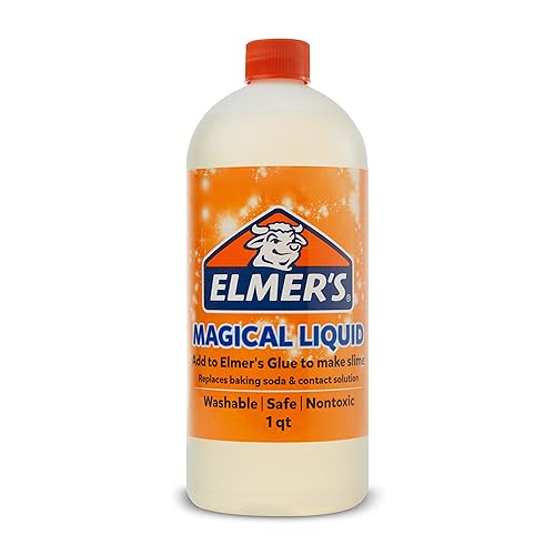 Elmer's Magical Liquid Slime Activator Solution Updated Formula for Double Slime Output Safe and Washable 1 Quart