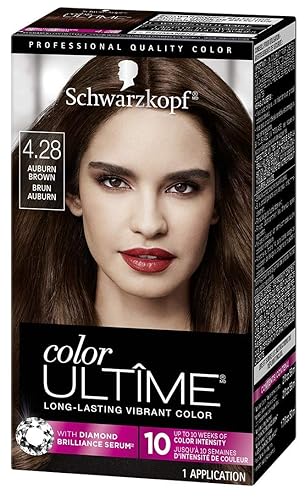 Schwarzkopf Color ultime permanent hair color creme, glam nights, 4.28 auburn brown