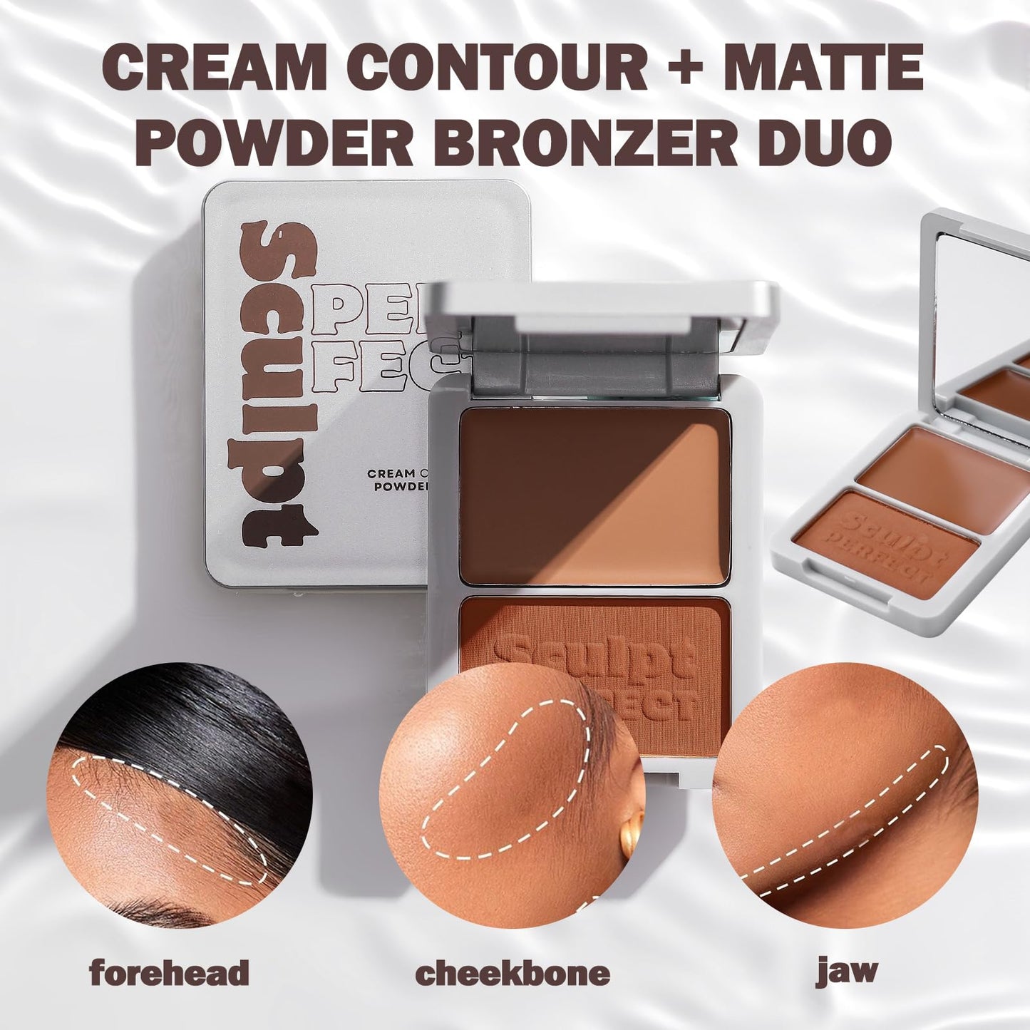 oz lab Sculpt Perfect Contour Bronzer Duo Palette - Matte Bronze Powder - Natural Sculpting & Warmth (03 SPICED SIENNA, Cream Contour: 0.09 oz / 2.5 g