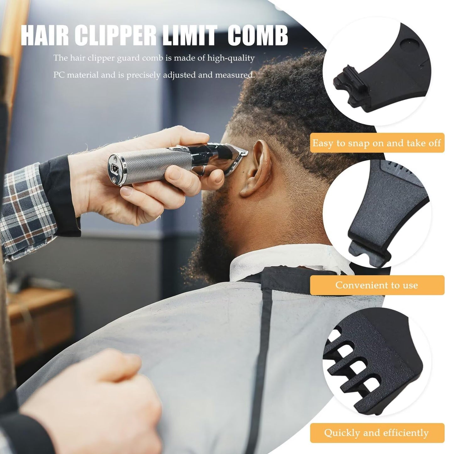 Premium 8 Pcs Hair Clipper Limit Comb Guide 1MM 2MM 3MM Guides Set with Protection Guard Cover for Vintage T9 Height 31mm 32mm T-Blade Electric Beauty and Personal Care Acupress