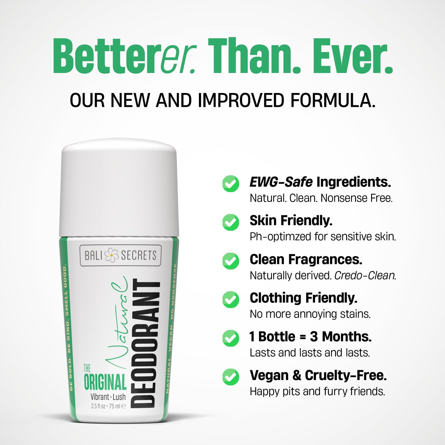 Bali Secrets Natural Deodorant for Women & Men. Nonsense Free. Clean Formula for Sensitive Skin. Strong & Reliable Odor Protection