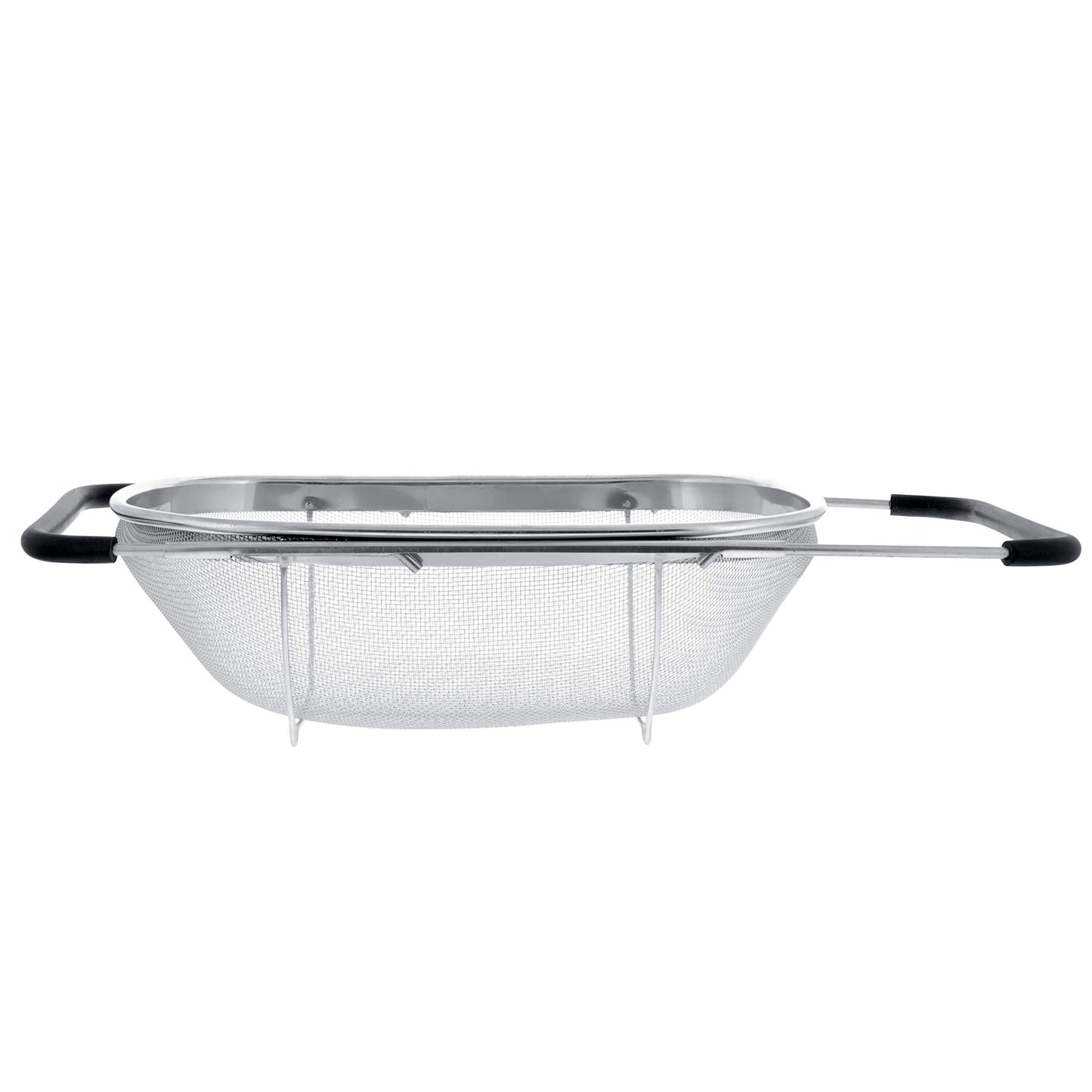 U.S. Kitchen Supply 6-Quart Collapsible Stainless Steel Colander with Expandable Handles – Fine Mesh Strainer for Kitchen
