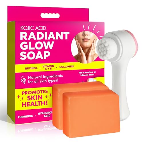 Cleanstream Radiance Soap Bars with Retinol, Vitamin C & Collagen - Gentle Cleanser for Face, Body & Intimate Areas - With Shea Butter, Turmeric