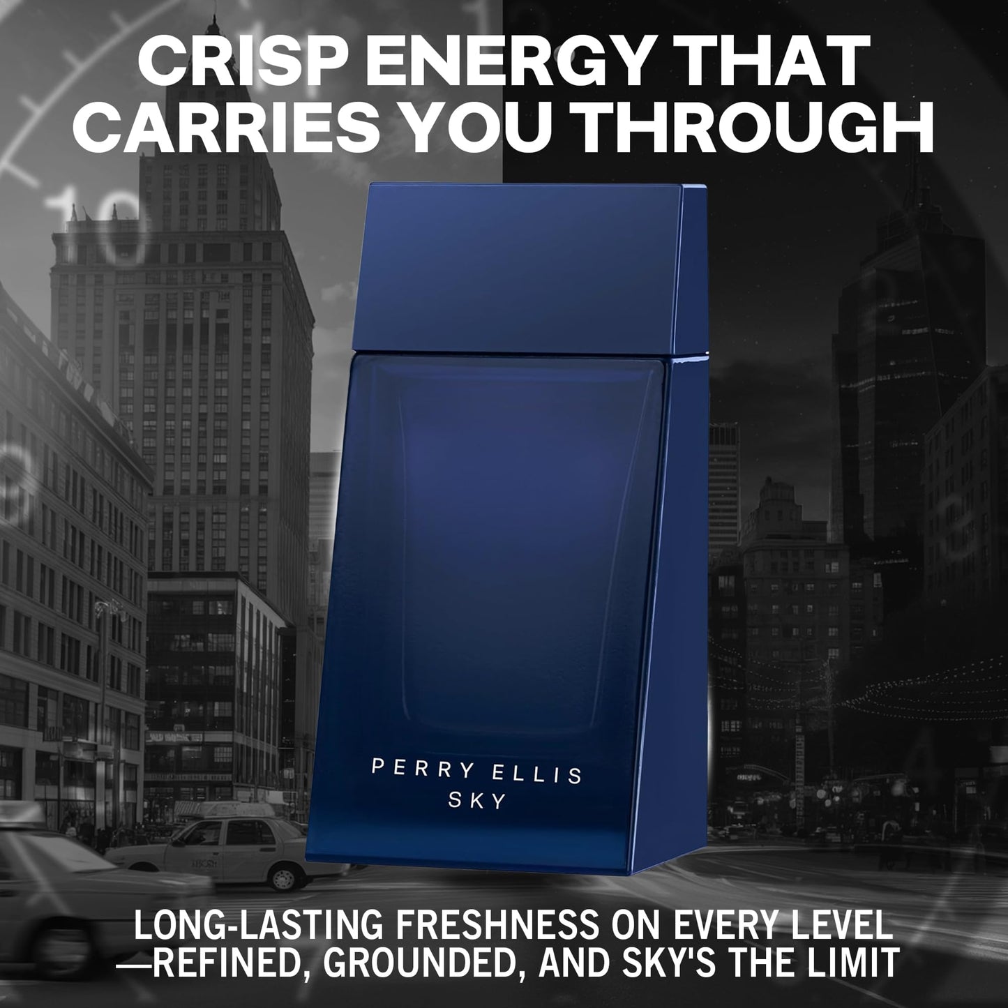 Perry Ellis Sky Eau De Toilette Spray for Men - Mens Cologne, Long Lasting Perfume, EDT, Fragrance with Notes of Bergamot, Lime & Cedarwood - 3.4 fl