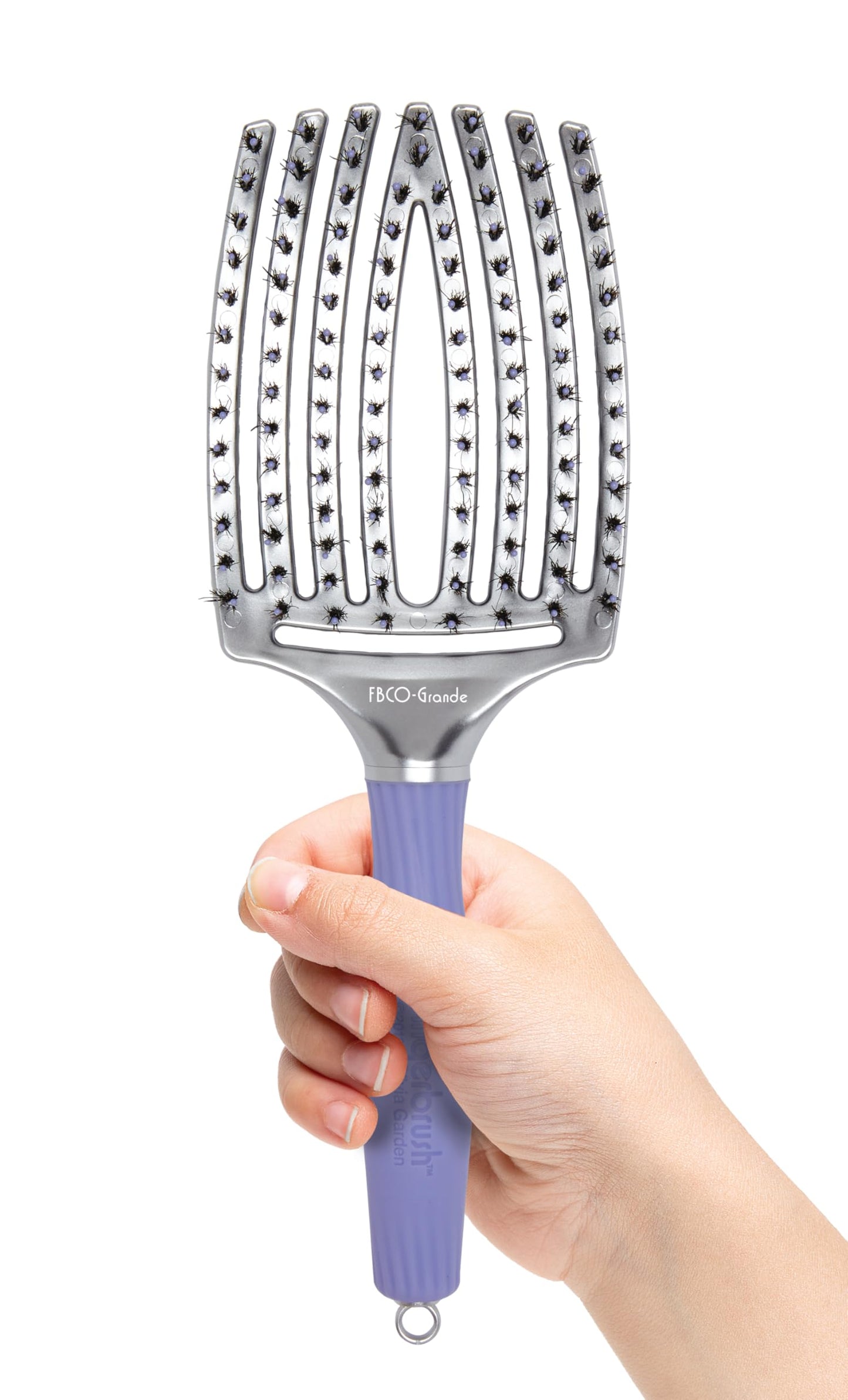 Olivia Garden FingerBrush Scalp-Hugging & Vented Combo Paddle Hair Brush (ionic & 100% boar bristles) FBCO-GD (Grande)