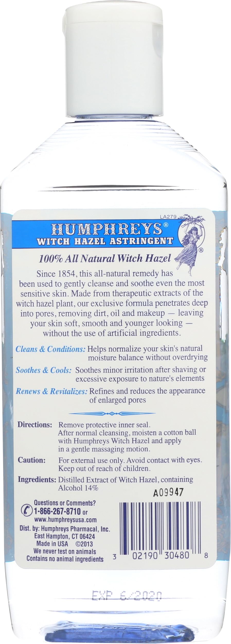 HUMPHREY'S Witch Hazel Humphreys Witch Hazel Astringent 8 Oz