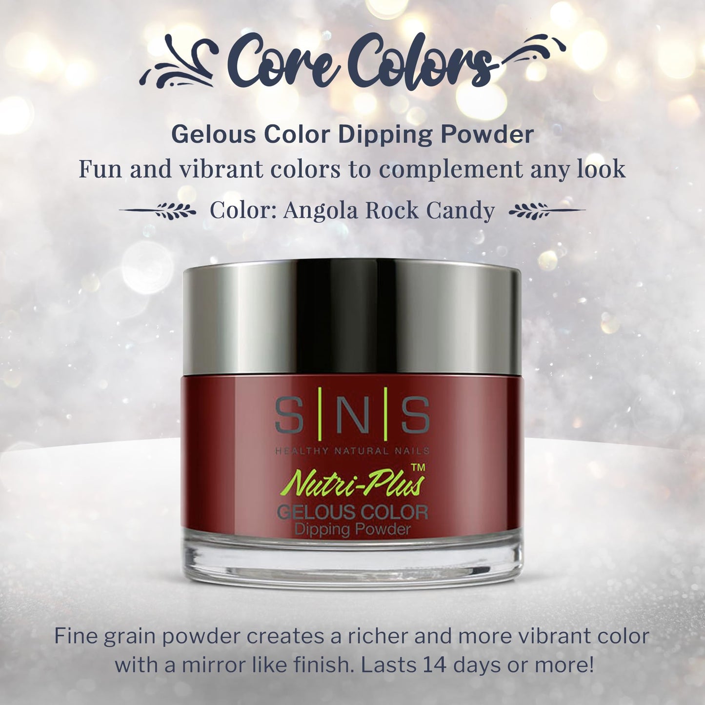 SNS Nail Dip Powder, Gelous Color Dipping Powder - Angola Rock Candy (Brown/Maroon, Cream) - Long-Lasting Dip Nail Color Lasts 14 Days - Low-Odor & No Beauty & Personal Care SNS Healthy Natural Nails