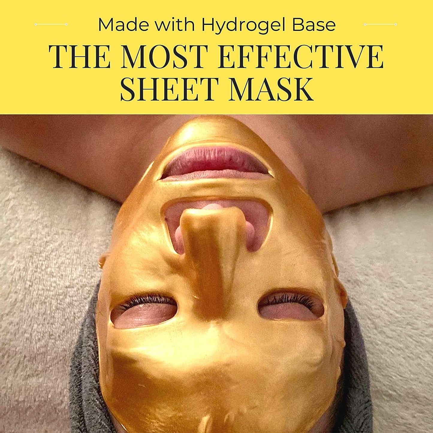 Doppeltree Gold Facial Mask - Premium Hydrogel Sheet Face Masks for Skin Care & Beauty, Hydrating & Anti Aging - Facemask with Collagen, Hyaluronic