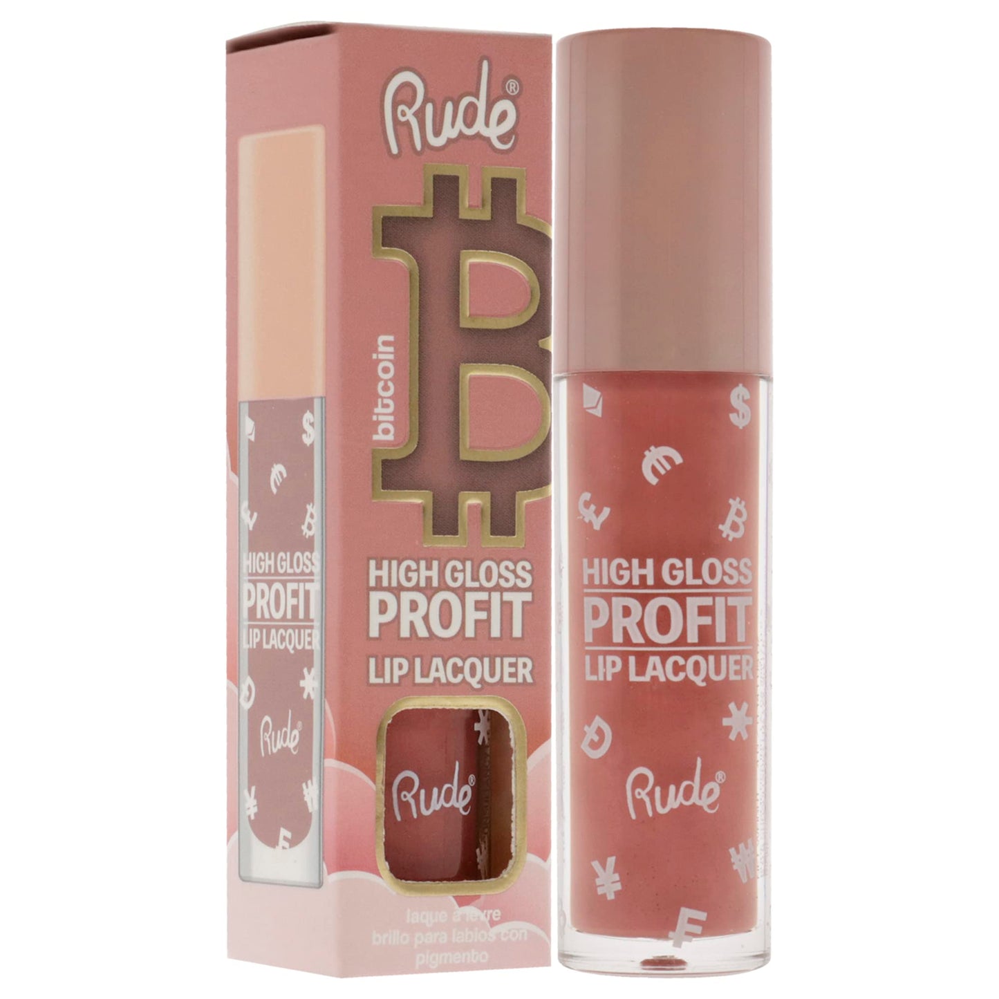 Rude Cosmetics High Gloss Profit Lip Lacquer - Bitcoin Lip Gloss Women 0.141 oz