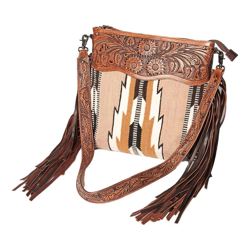 American Darling Signature Crossbody Hand Tooled Saddle Blanket Genuine Leather women bag western handbag purse