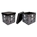 Disney The Nightmare Before Christmas Jack Skellington 15-Inch Storage Bin Cube Organizers, Set of 2 | Fabric Basket Container, Cubby Closet…