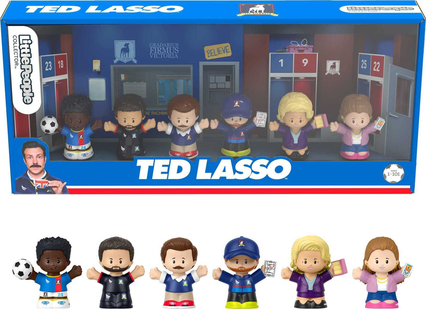 Little People Collector Ted Lasso Series Special Edition Set for Adults & Fans, 6 Figures in Display Package