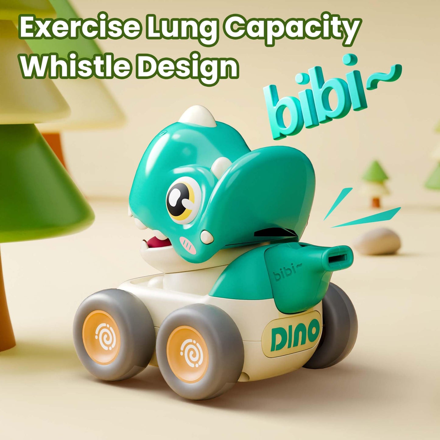 iPlay iLearn Dinosaur Press & Go Car Toys – Baby Dino Racing Cars, Push & Whistle Vehicles for Toddlers 6–18M, 1st Birthday Gift Boys 1–3